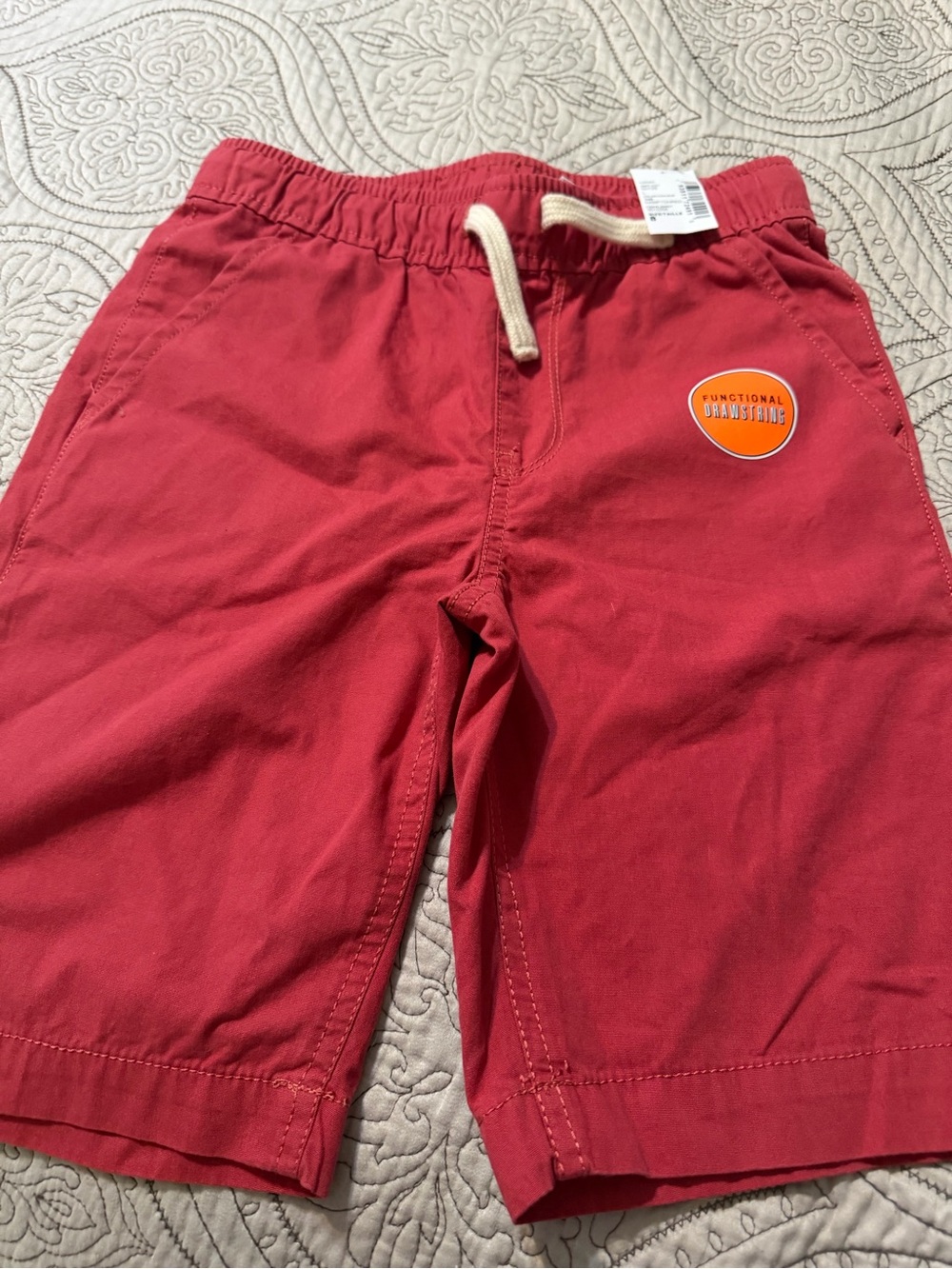 The Children's Place Red Drawstring Shorts with Orange Badge